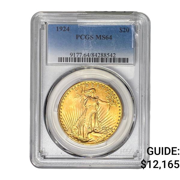 1924 $20 Gold Double Eagle PCGS MS64
