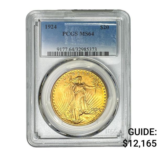 1924 $20 Gold Double Eagle PCGS MS64