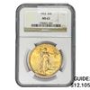 Image 1 : 1922 $20 Gold Double Eagle NGC MS63