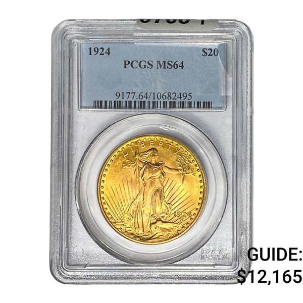 1924 $20 Gold Double Eagle PCGS MS64