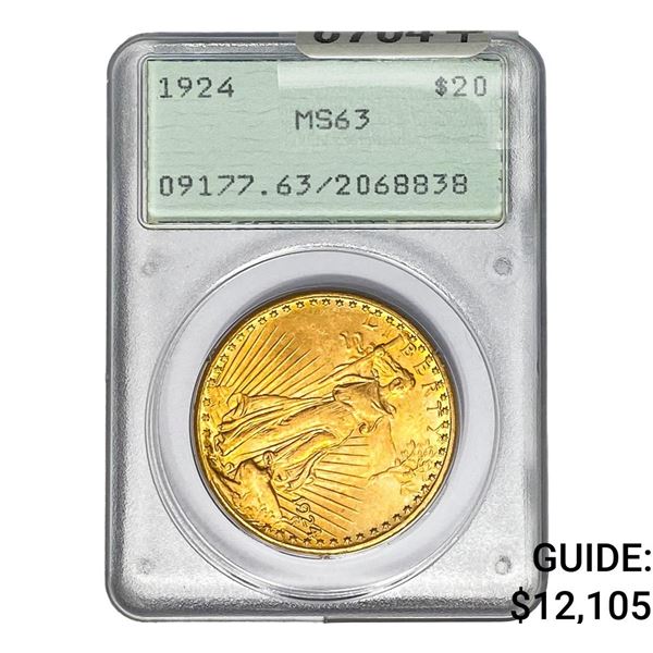 1924 $20 Gold Double Eagle PCGS MS63