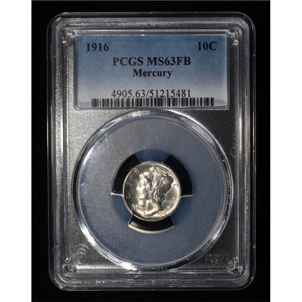 1916 MERCURY DIME PCS MS-63 FB