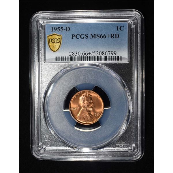 1955-D LINCOLN CENT PCGS MS-66+ RD