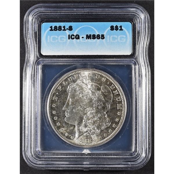 1881-S MORGAN DOLLAR ICG MS65