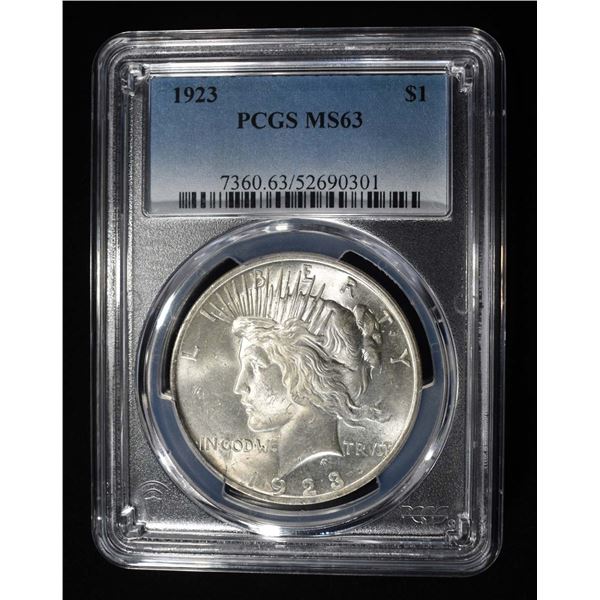 1923 PEACE DOLLAR PCGS MS63
