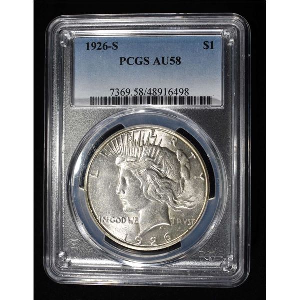 1926-S PEACE DOLLAR PCGS AU-58