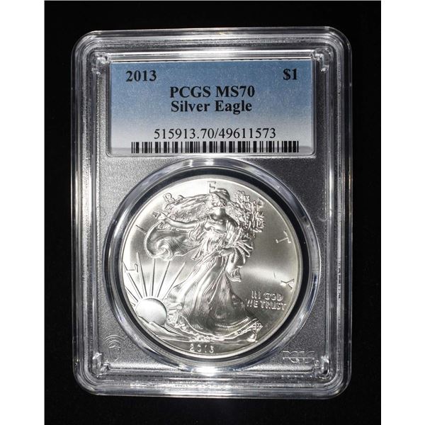 2013 AMERICAN SILVER EAGLE PCGS MS70