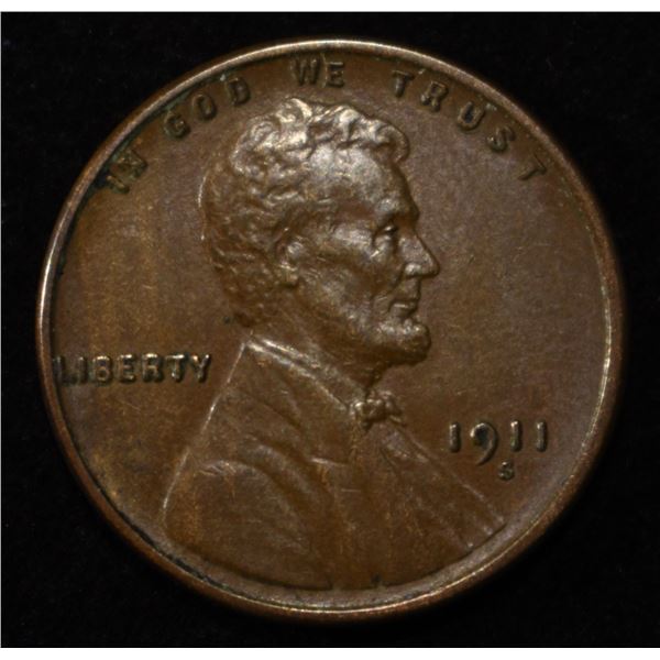1911-S LINCOLN CENT AU