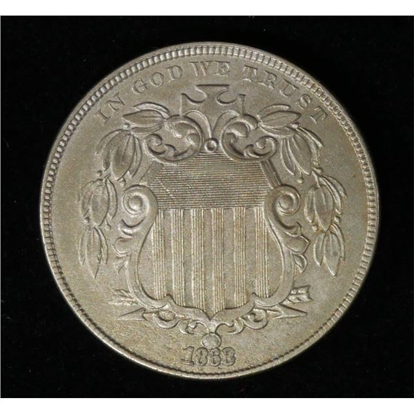 1868 SHIELD NICKEL AU/BU