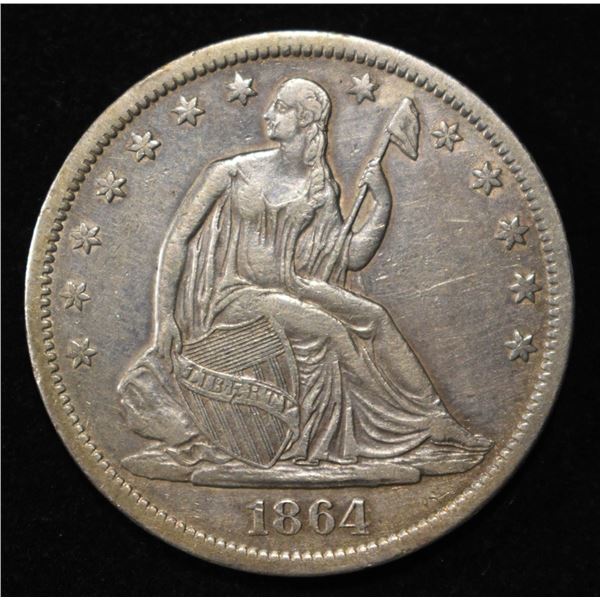 1864-S SEATED LIBERTY HALF DOLLAR XF