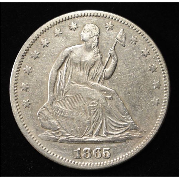 1865 SEATED LIBERTY HALF DOLLAR XF/AU