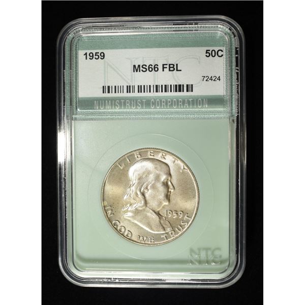 1959 FRANKLIN HALF DOLLAR NTC GEM BU FBL