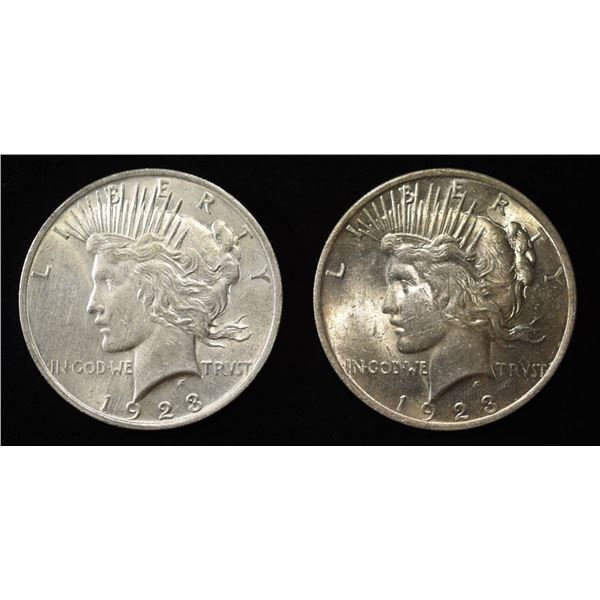 (2) 1923 PEACE DOLLARS