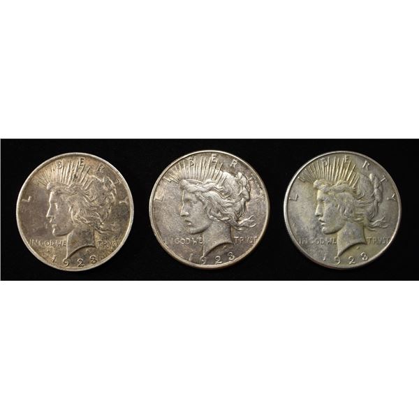 1923 P,D,S PEACE DOLLARS