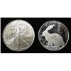 Image 1 : 2024(W) ASE, 1 OZ .999 SILVER ROUND YOT RABBIT