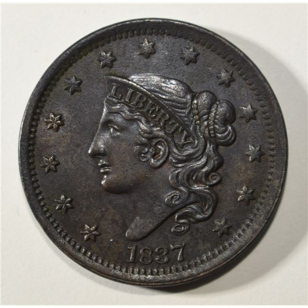 1837 LARGE CENT BU