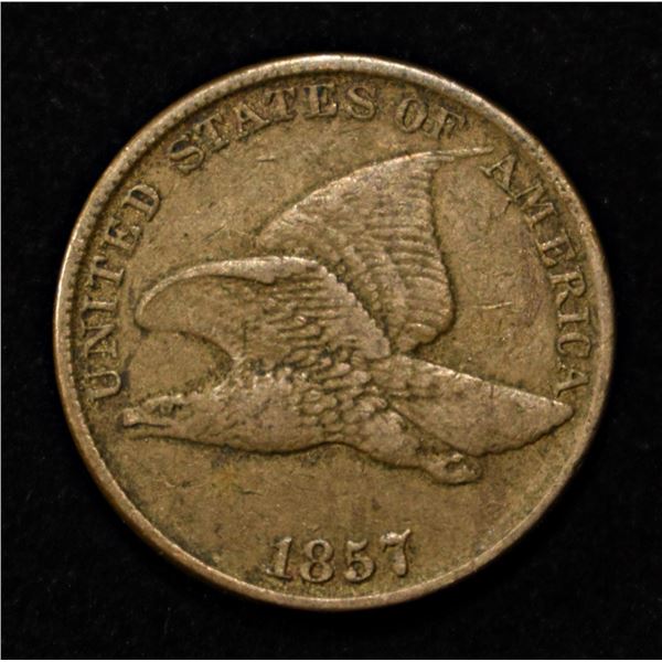 1857 FLYING EAGLE CENT VF/XF