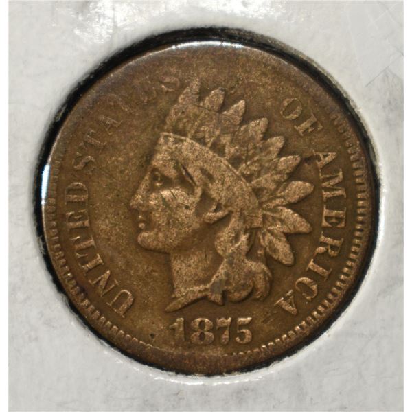 1875 INDIAN CENT VG