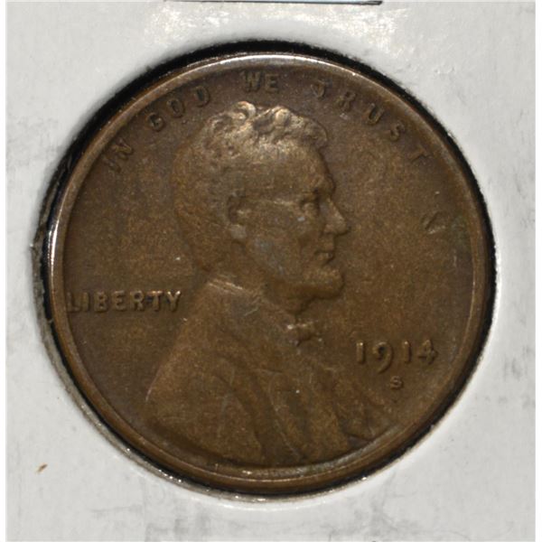 1914-S LINCOLN WHEAT CENT XF