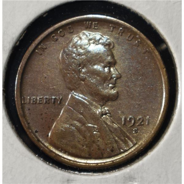 1921-S LINCOLN WHEAT CENT AU/UNC