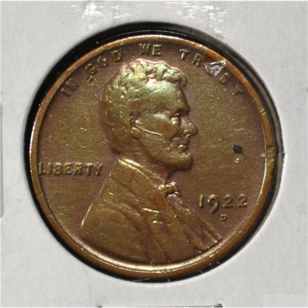 1922-D LINCOLN WHEAT CENT AU