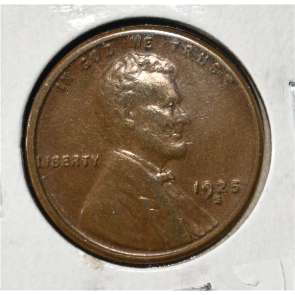 1925-S LINCOLN WHEAT CENT AU/UNC