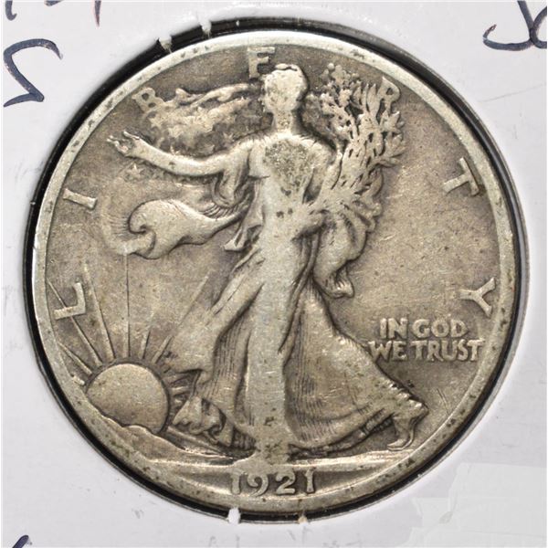 1921-S WALKING LIBERTY HALF DOLLAR VG