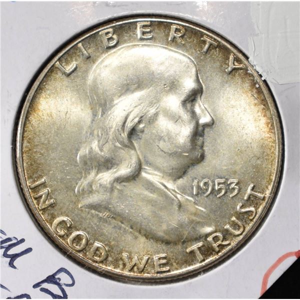 1953 FRANKLIN HALF DOLLAR GEM BU FBL