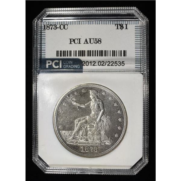 1873-CC TRADE DOLLAR AU/BU