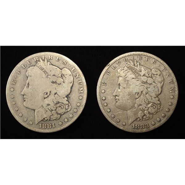 1881-O, 1883-S MORGAN DOLLARS