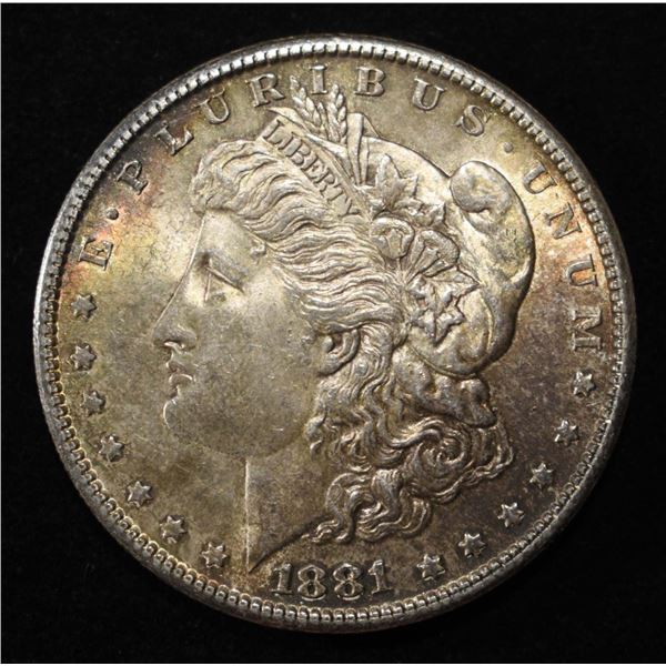 1881-S MORGAN DOLLAR CH BU COLOR