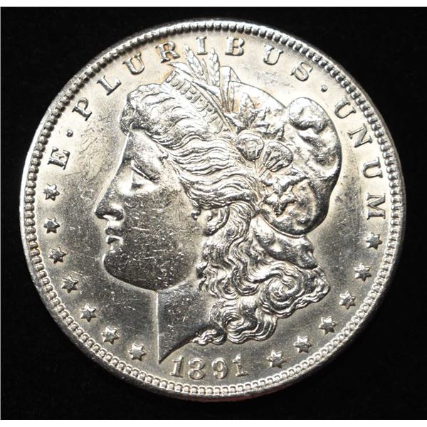 1891-CC MORGAN DOLLAR AU/BU