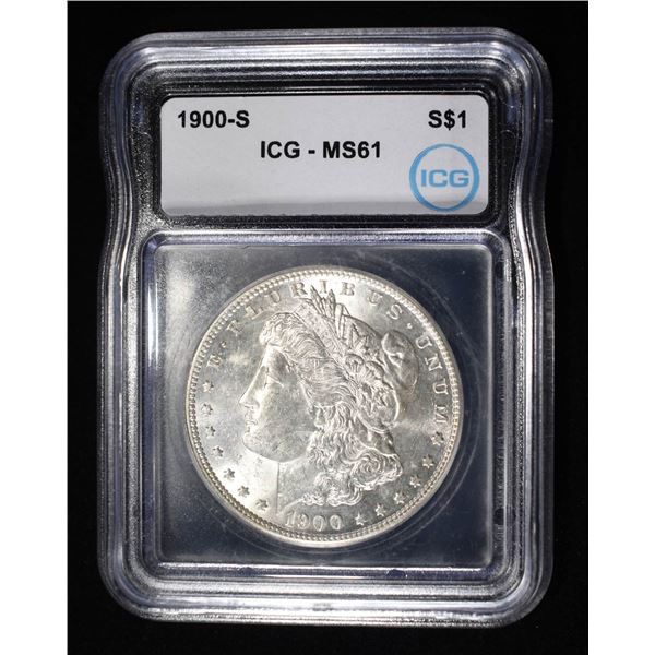 1900-S MORGAN DOLLAR ICG MS-61