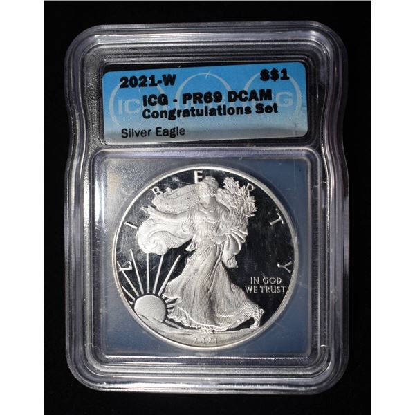 2021-W AMERICAN SILVER EAGLE ICG PR69