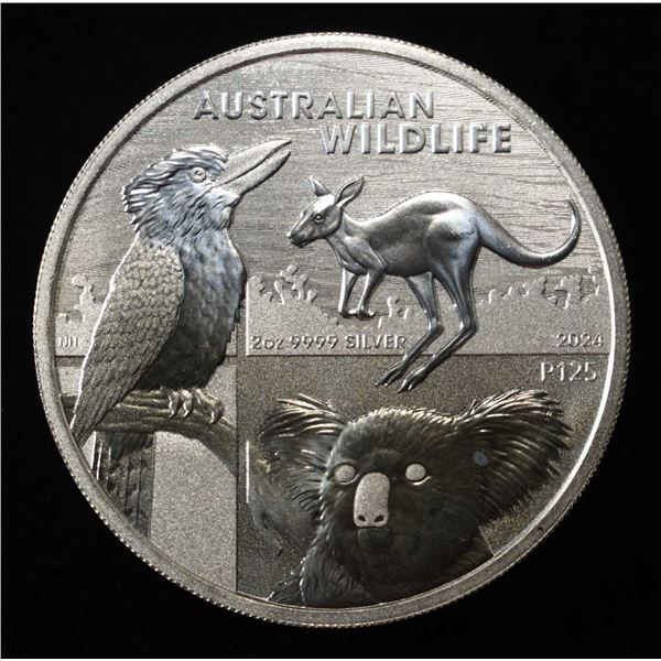 2 OZ .9999 SILVER $2 AUSTRALIAN WILDLIFE ROUND