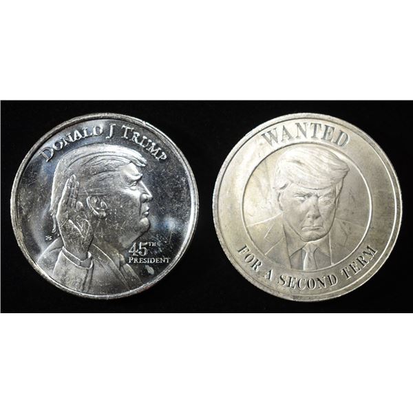 (2) 1 OZ .999 SILVER TRUMP ROUNDS