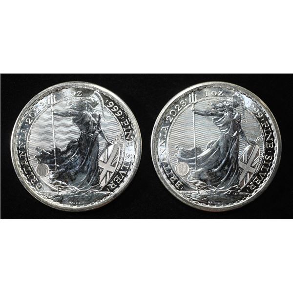 (2) 1 OZ BRITANNIA (KING) .999 SILVER ROUNDS