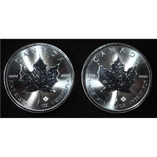 (2) 1 OZ .999 SILVER 2025 CANADIAN MAPLE ROUNDS