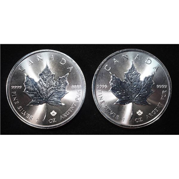 (2) 2022 1 OZ .999 SILVER CANADA MAPLE ROUNDS