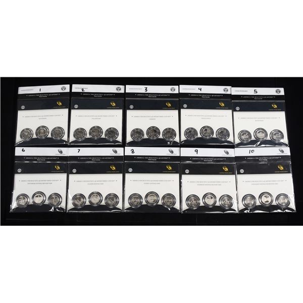 (5) 2010 -P,D,S ,(5) 2011-P,D,S, ATB QUARTER SETS