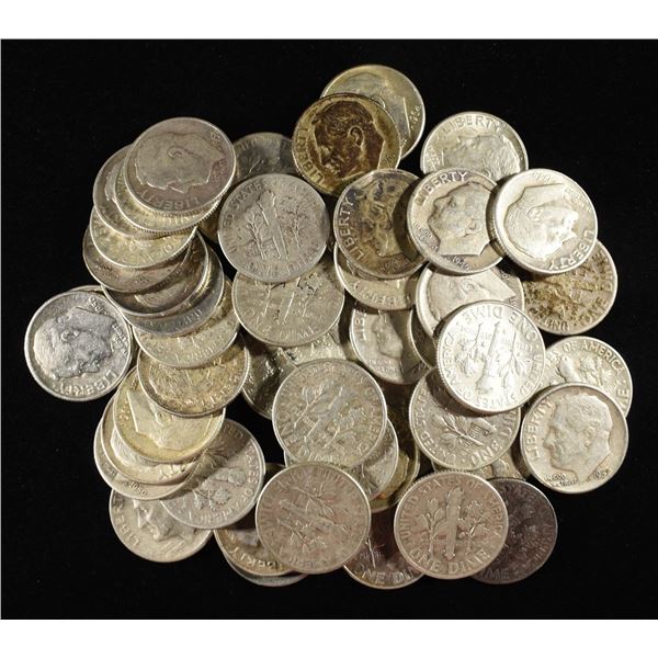 (50) 90% SILVER ROOSEVELT DIMES