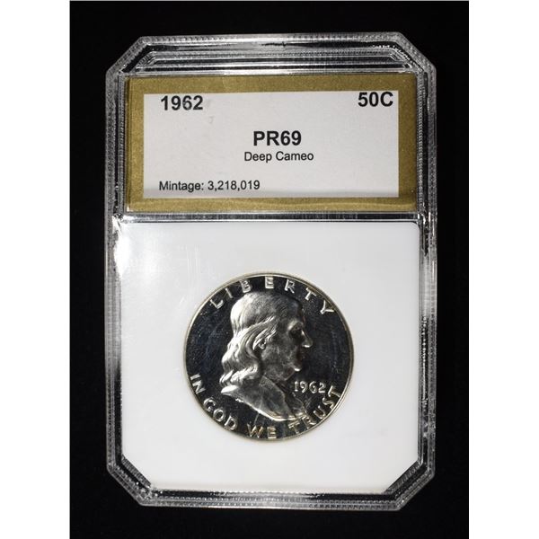 1962 FRANKLIN HALF PCI SUPERB GEM PROOF DCAM