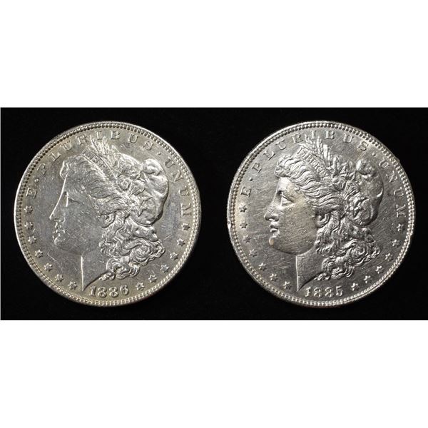 1885 & 1886 MORGAN DOLLARS AU