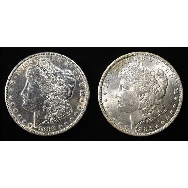 1886, 1890 MORGAN DOLLARS