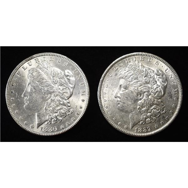 1886 & 1889 MORGAN DOLLARS