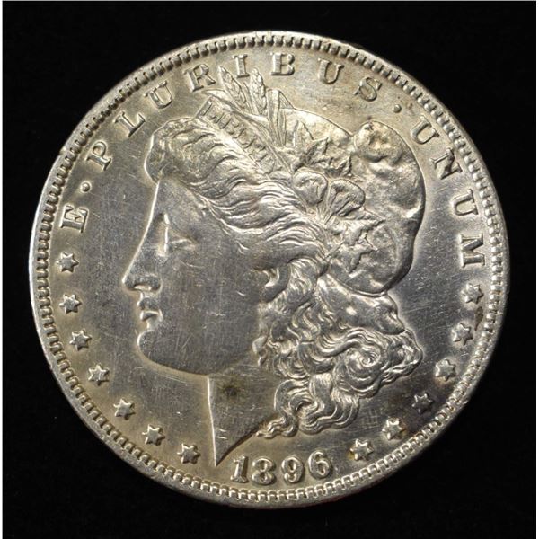 1896-O MORGAN DOLLAR AU CLEANED