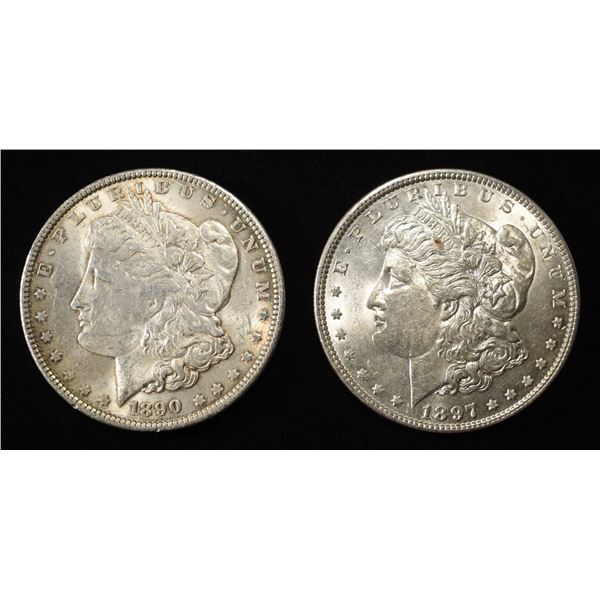 1890 & 1897 MORGAN DOLLARS AU/BU