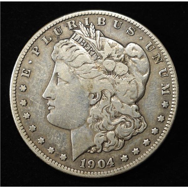 1904-S MORGAN DOLLAR FINE CLEANED