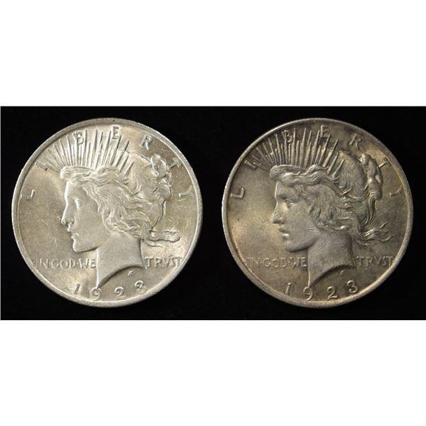 (2) 1923 PEACE DOLLARS