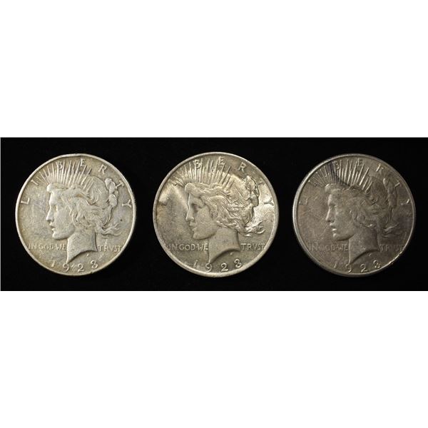 1923 P,D,S PEACE DOLLARS